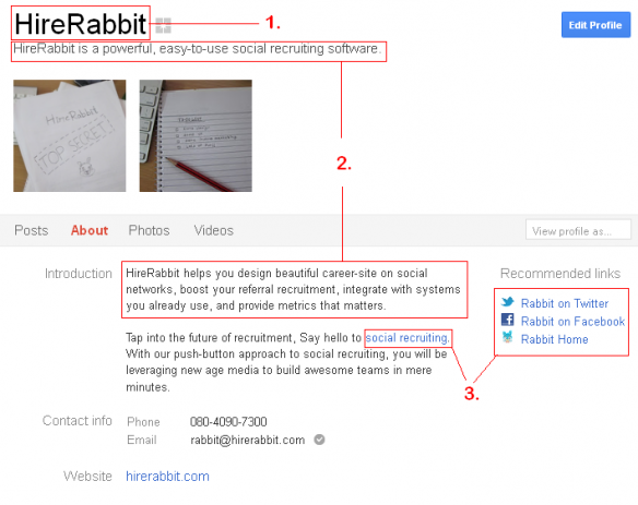 Google+ Recruiting Profile SEO