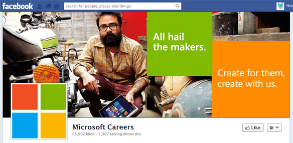 microsoft facebook career page cover image