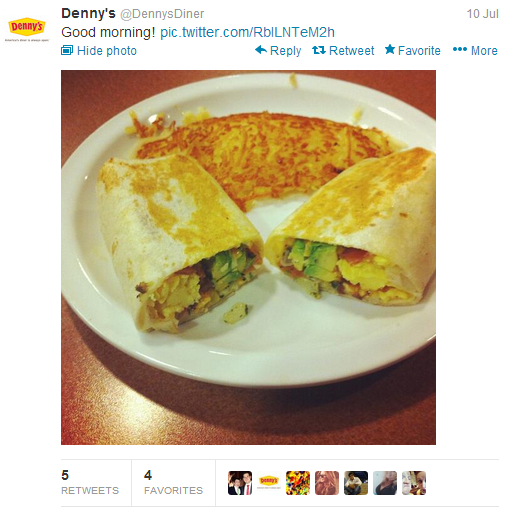 Dennys-Tweet Greets Example