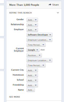 Filter your results with different criteria for better targeting