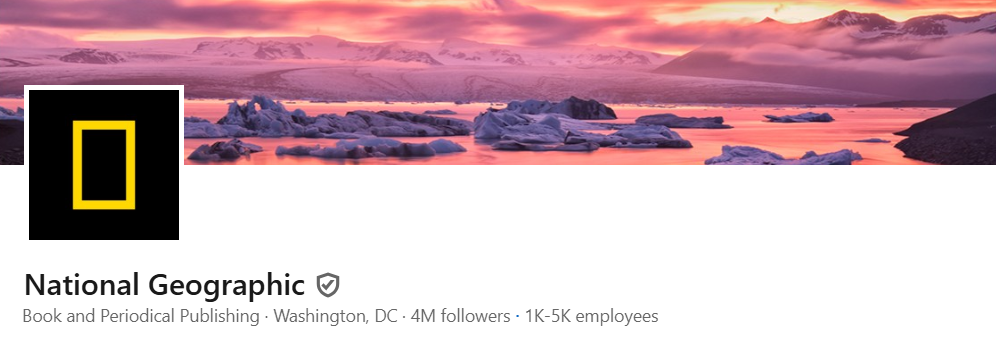 Screen Image of National Geographic LinkedIn Profile Banner 