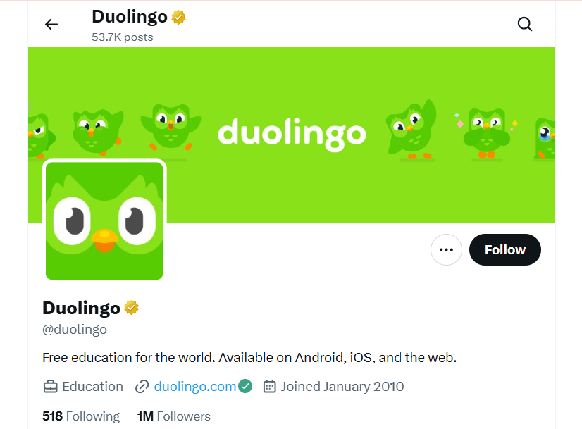 Duolingo- X Banner 
